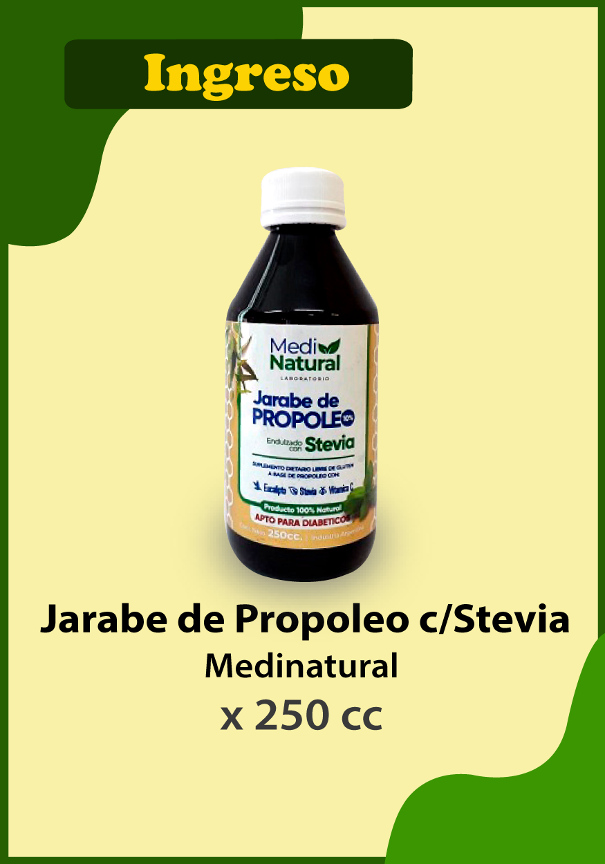 Novedades Productos MediNatural - Jarabe de Propoleo c/Stevia x 250 cc